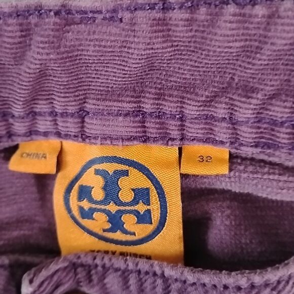 Tory Burch Super Skinny Jean Purple Corduroy Womens Size 32 Mid Rise - Picture 6 of 8
